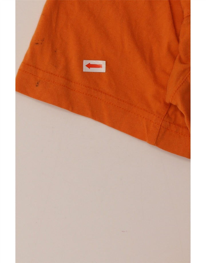 Adidas Mens Camiseta Top Médio Algodão Laranja