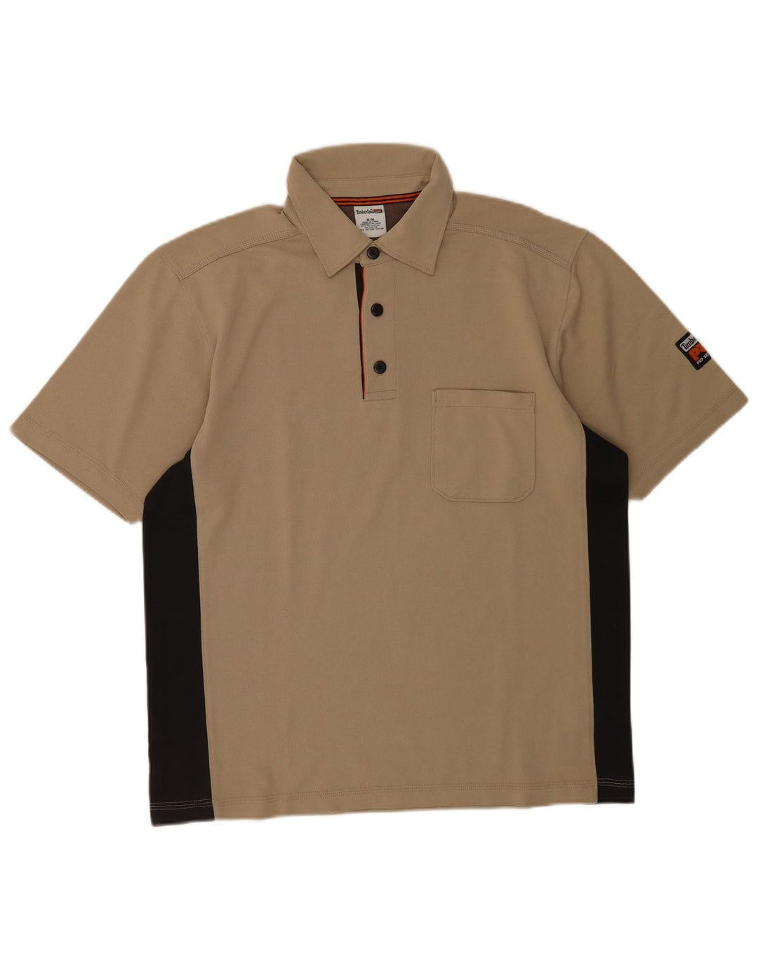 Camisa polo masculina Timberland médio bege colorblock poliéster