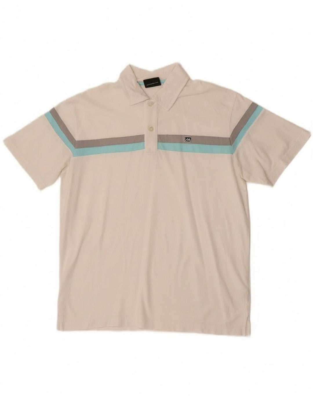 Camisa polo masculina Lee média listrada branca