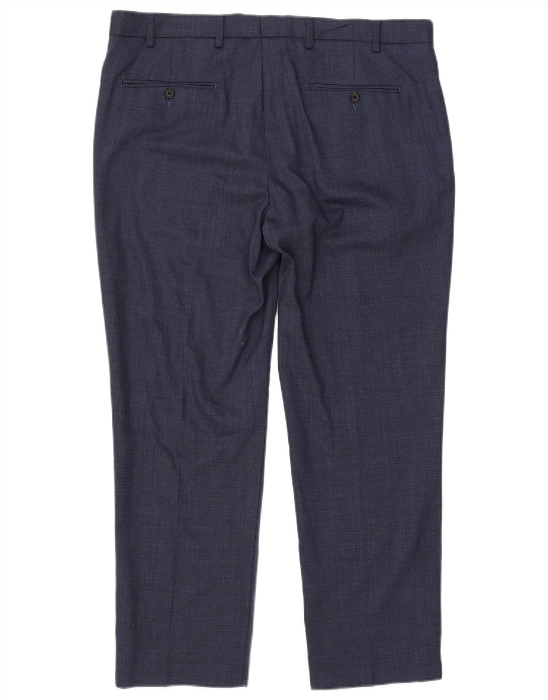 Calça masculina de ajuste regular Marks & Spencer W38 L29 lã azul
