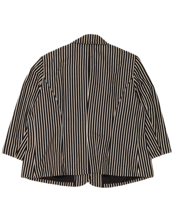 Chaps Womens 3/4 Sleeve 6 Button Blazer Jacket UK 18 XL Navy Blue Striped