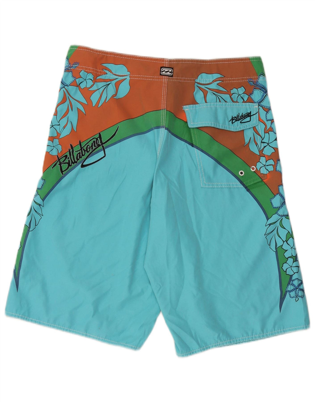 Billabong Mens Graphic Natação Shorts Grande Poliéster Floral Azul