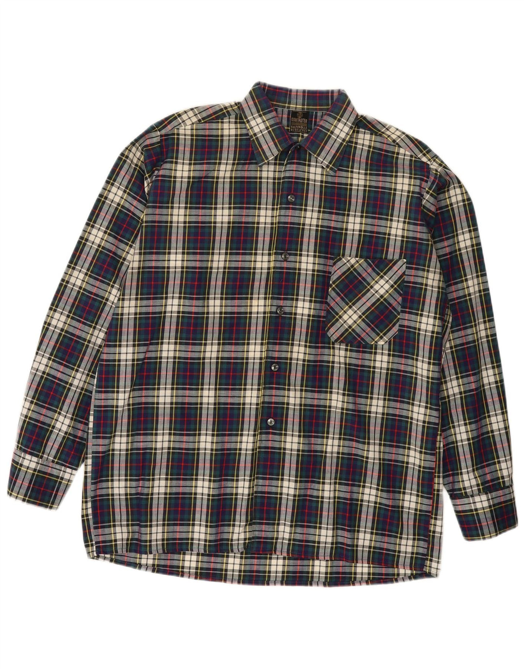 Camisa masculina de flanela BUGELFREI grande algodão xadrez multicolorido