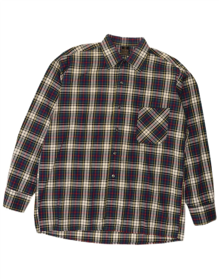 Camisa masculina de flanela BUGELFREI grande algodão xadrez multicolorido