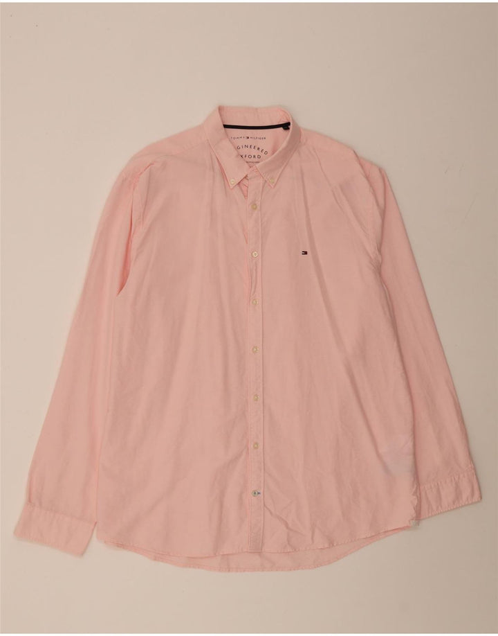 TOMMY HILFIGER Mens Oxford Shirt 2XL Pink Cotton Vintage Tommy Hilfiger and Second-Hand Tommy Hilfiger from Messina Hembry 
