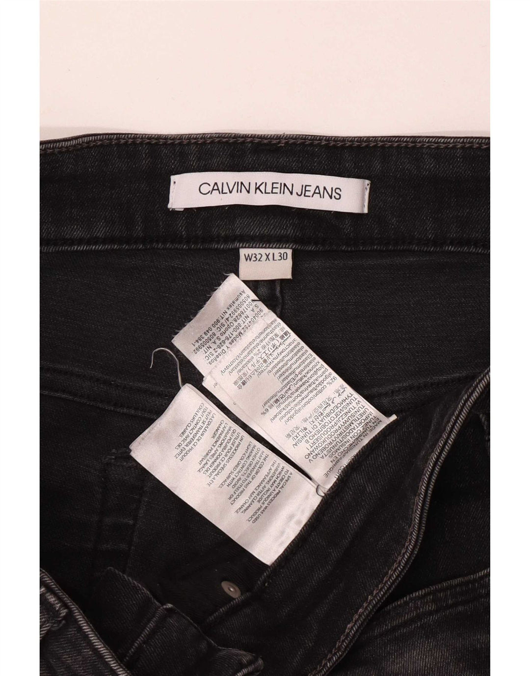 Calvin Klein Masculino Slim Jeans W32 L30 Cinza Algodão