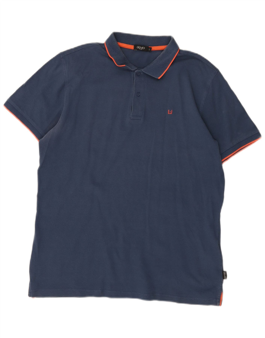 Camisa polo masculina Liu Jo grande algodão azul marinho