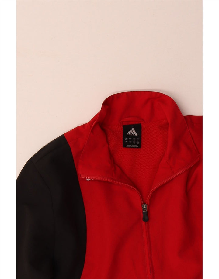 ADIDAS Mens Tracksuit Top Jacket UK 36/38 Pequeno Vermelho Colourblock Poliéster