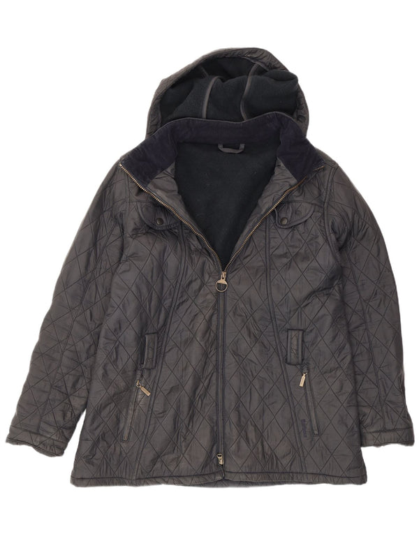 Jaqueta feminina acolchoada com capuz Barbour UK 20 2XL azul marinho