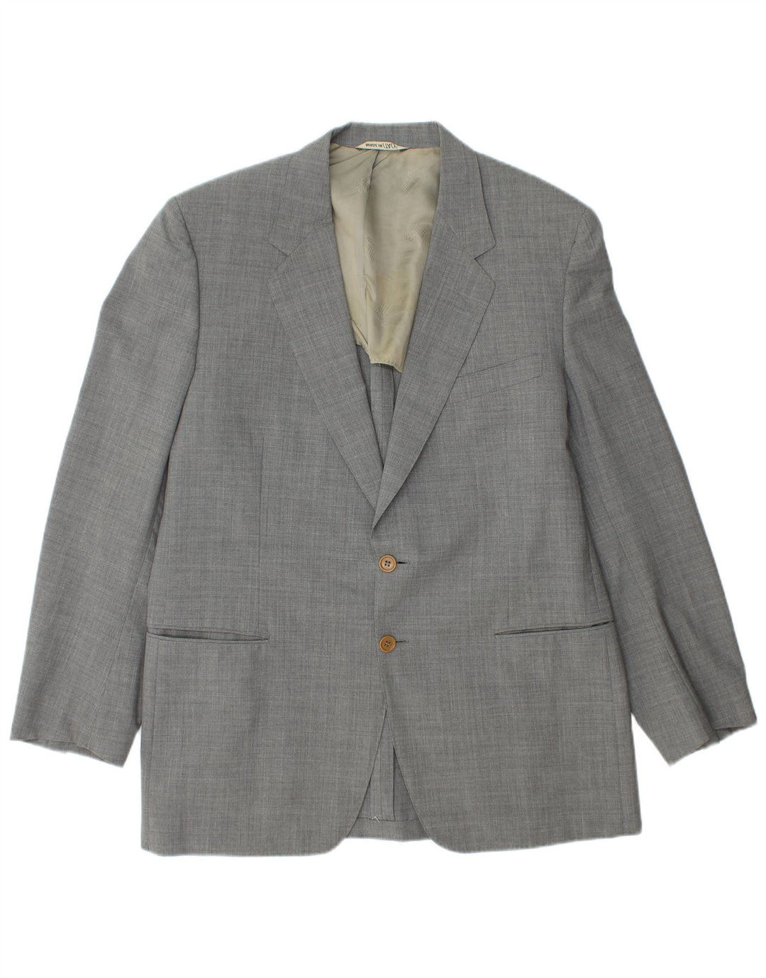 Jaqueta blazer masculina de 2 botões LANVIN IT 54 2XL lã virgem cinza