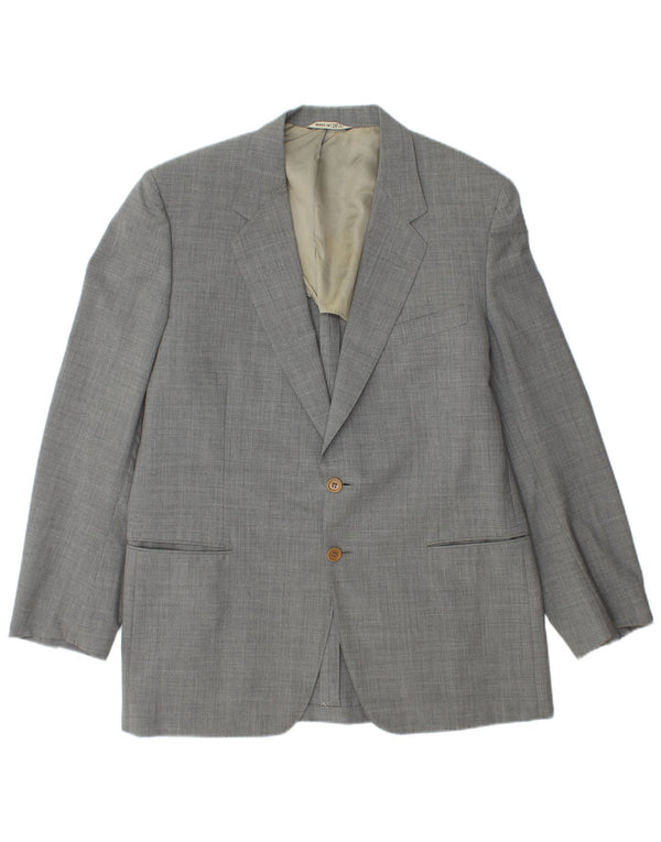 Jaqueta blazer masculina de 2 botões LANVIN IT 54 2XL lã virgem cinza