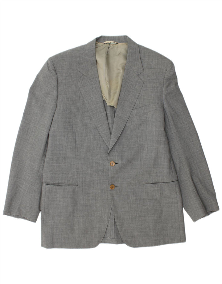 Jaqueta blazer masculina de 2 botões LANVIN IT 54 2XL lã virgem cinza
