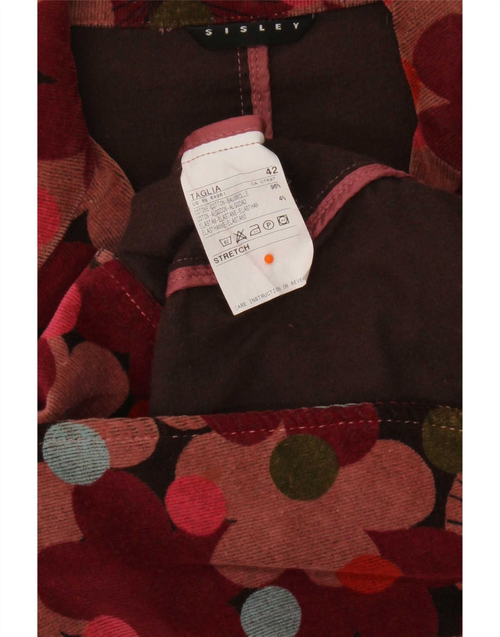 Jaqueta Blazer Sisley Feminina Crop 2 Botões IT 42 Médio Multicolorido Floral