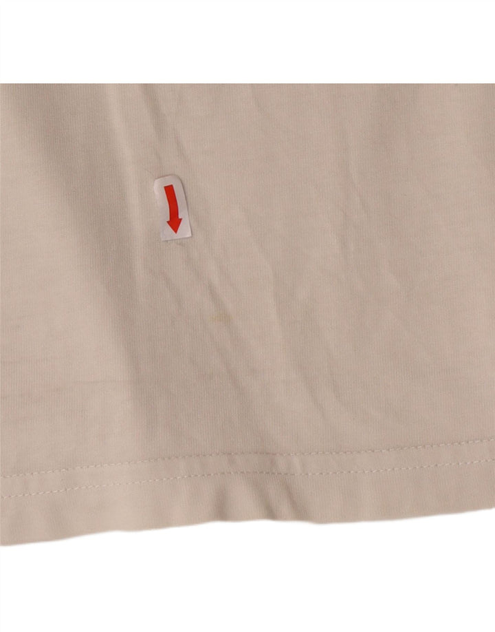 ADIDAS Mens Graphic T-Shirt Top Grande Off White Algodão