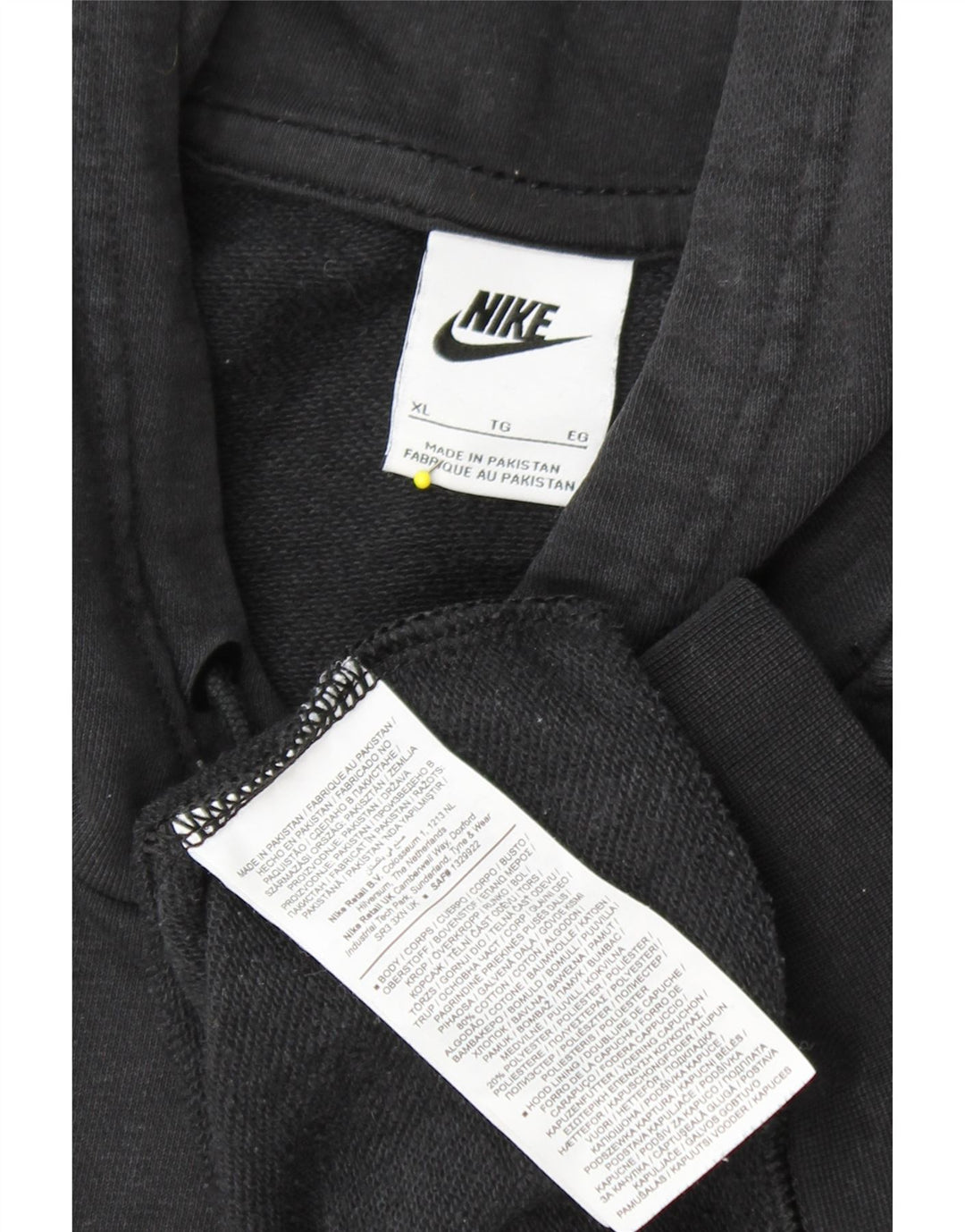 NIKE Womens Oversized Hoodie Jumper UK 18 XL Preto Algodão