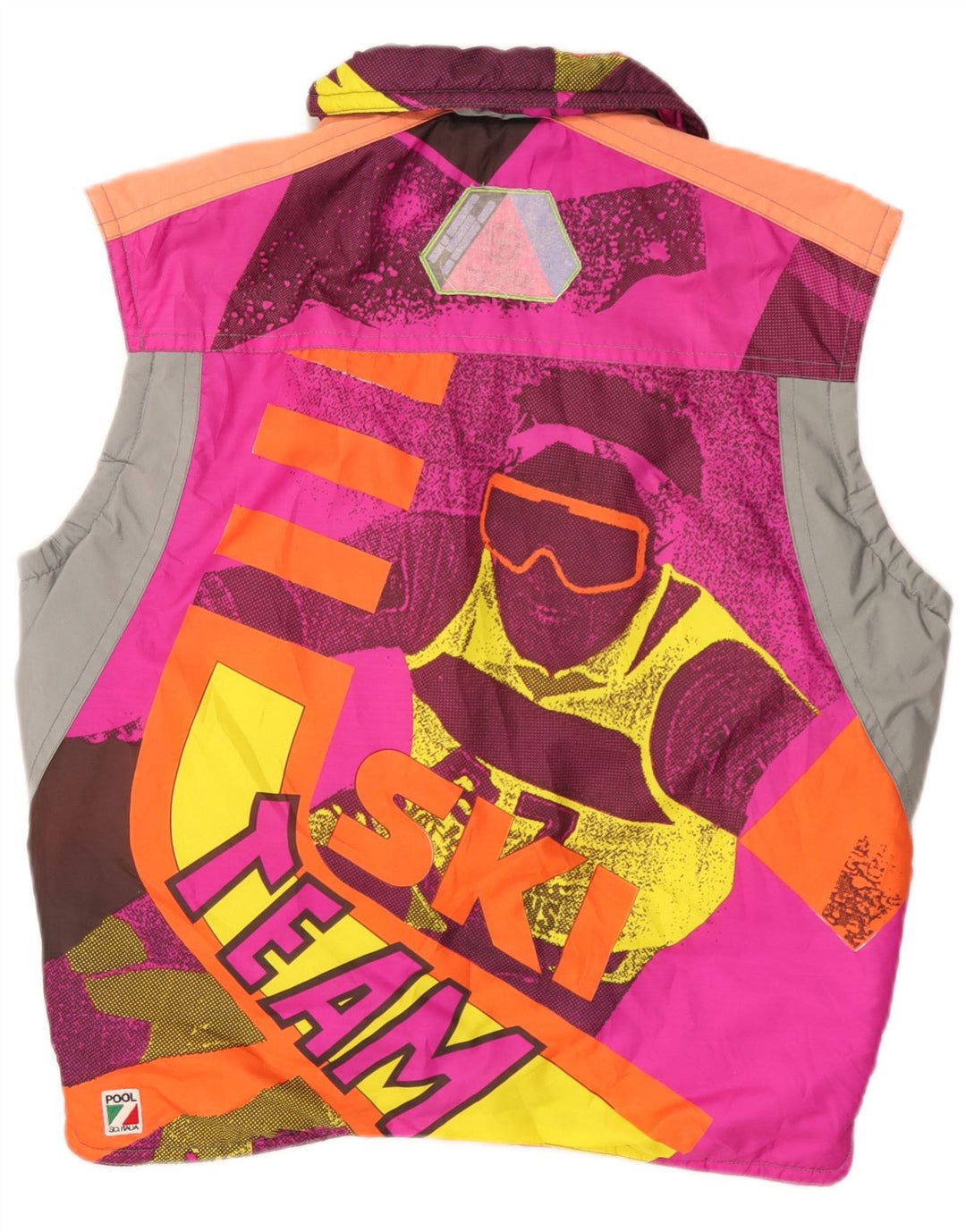 Colmar Mens Graphic Ski acolchoado Gilet UK 36 pequeno bloco colorido multicolorido
