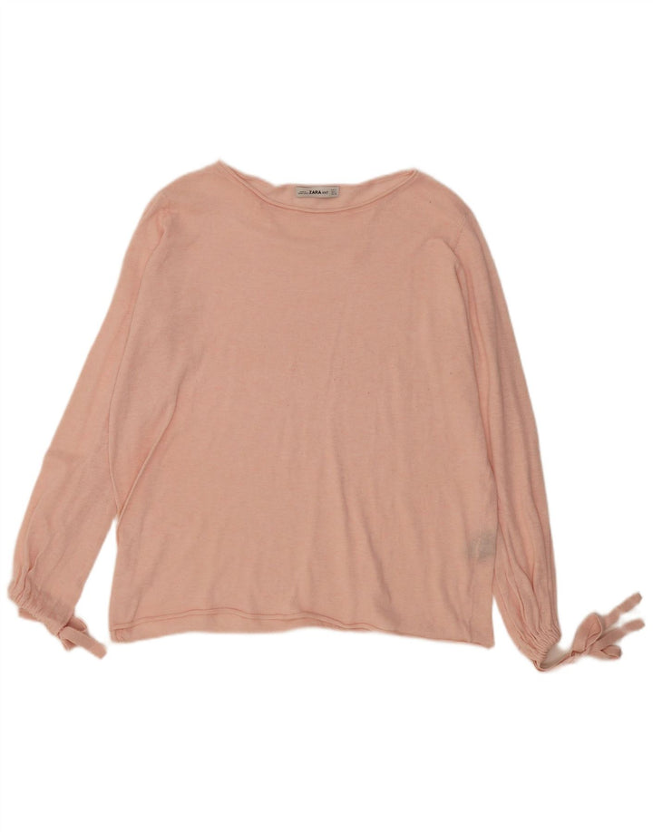 Blusa oversized feminina Zara UK 14 poliéster rosa médio