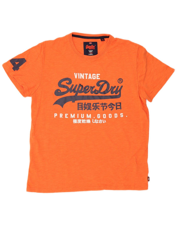 Camiseta gráfica masculina Superdry Top 2XL algodão laranja