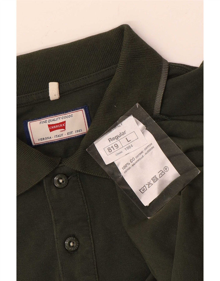 Camisa polo masculina Carrera grande algodão cáqui