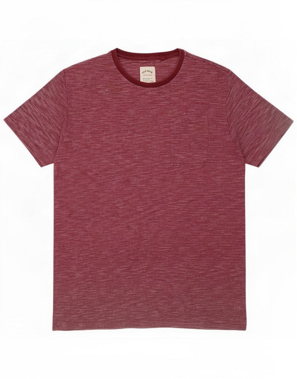 Camiseta masculina Fat Face Top XL Algodão manchado Borgonha