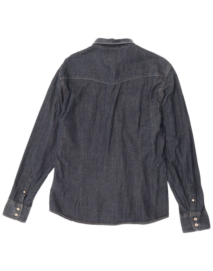 Camisa jeans masculina Energie XL azul algodão