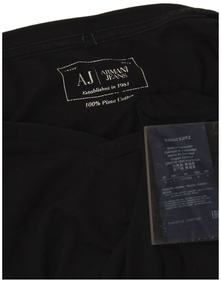 Camiseta masculina Armani Jeans grande algodão azul marinho