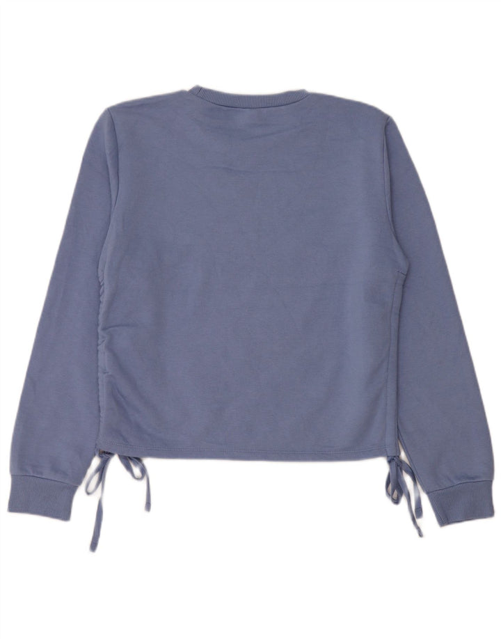 Zara moletom feminino jumper UK 14 poliéster azul médio