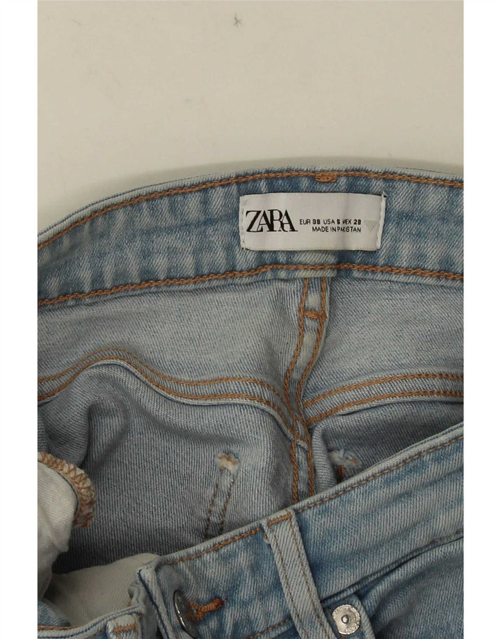 Calça jeans feminina Zara Bootcut cortada EU 38 pequena W28 L25 azul