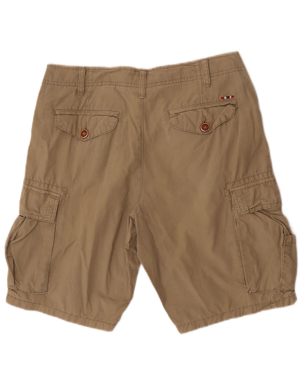 Napapijri Mens Geographic Cargo Shorts W30 Médio Algodão Cáqui