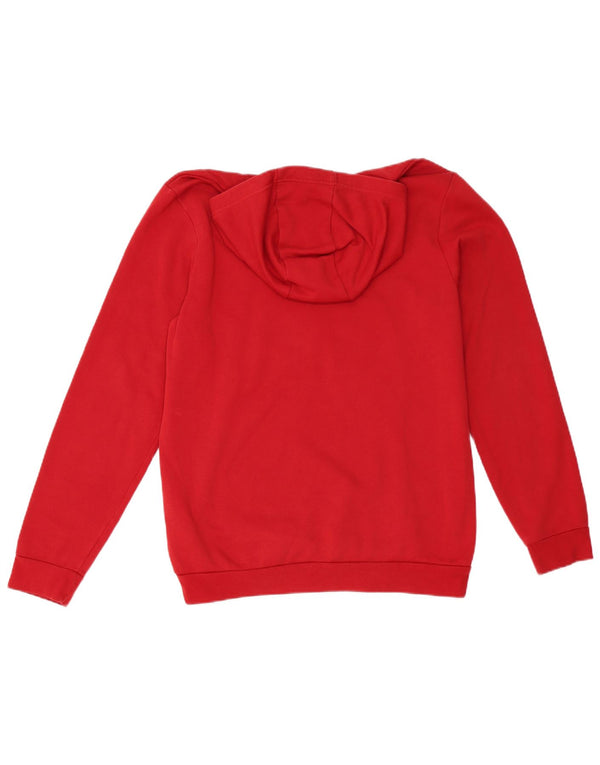 ADIDAS Meninos Hoodie Jumper 15-16 Anos Algodão Vermelho