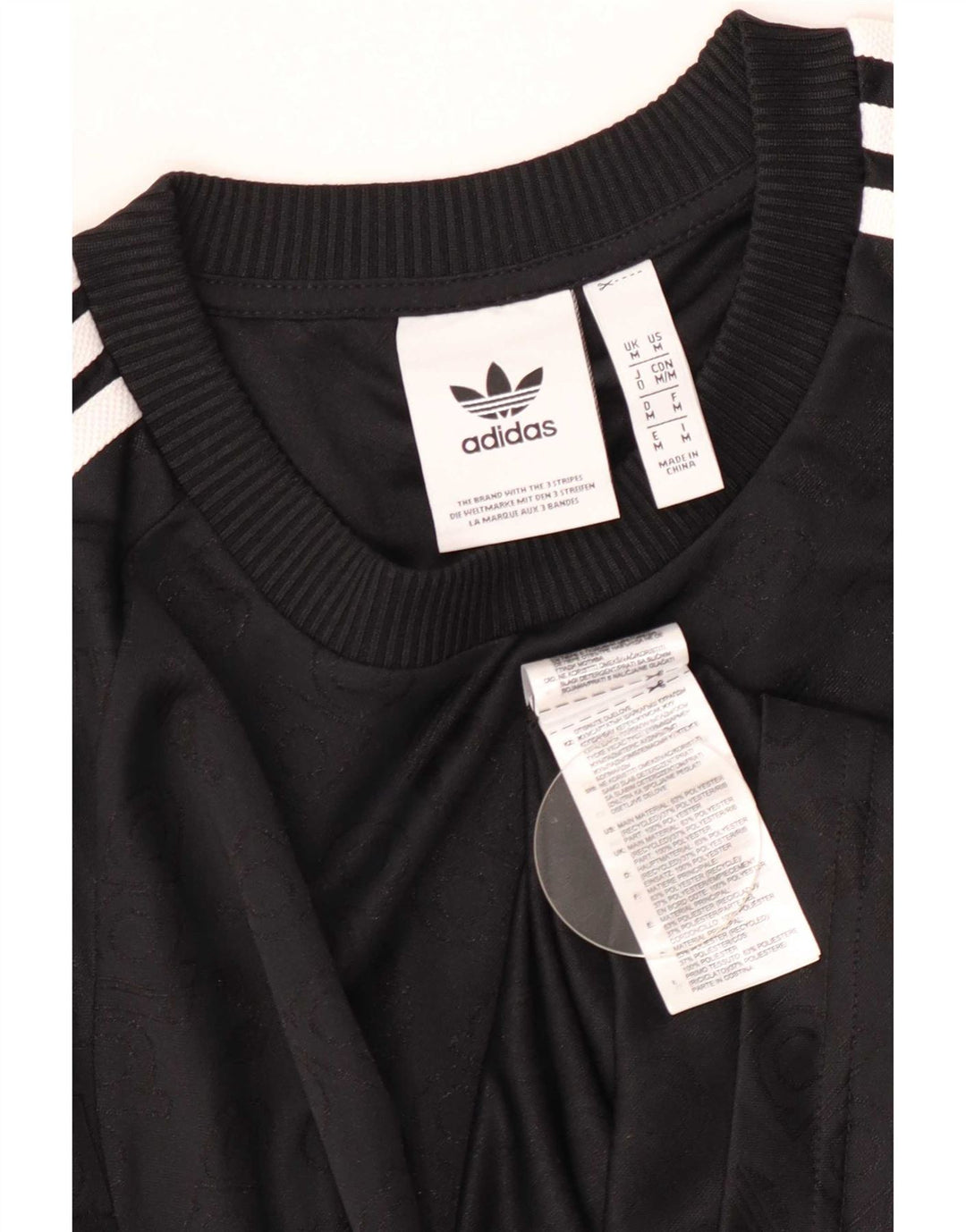 Adidas Mens Camiseta Top Médio Poliéster Preto