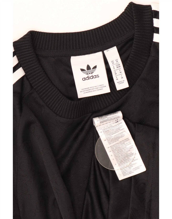 Adidas Mens Camiseta Top Médio Poliéster Preto