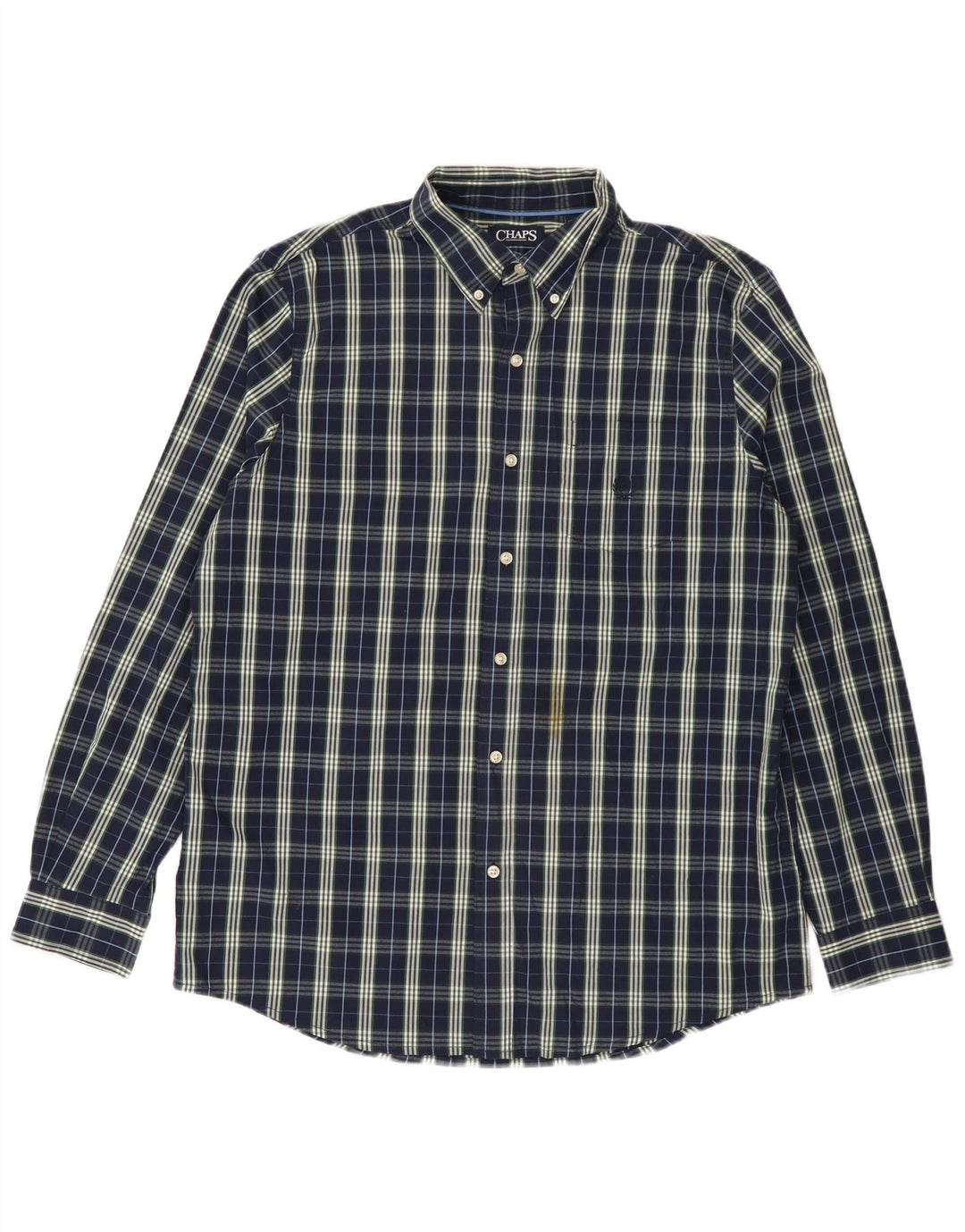Camisa masculina Chaps grande algodão xadrez azul marinho