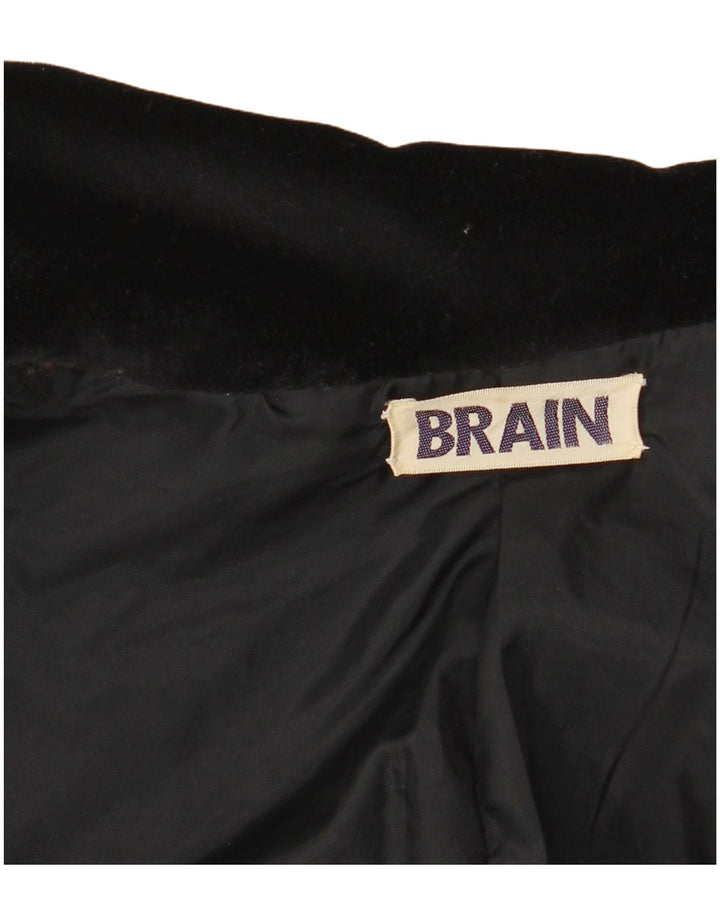 Jaqueta blazer feminina vintage de veludo com 1 botão Reino Unido 12 médio preto