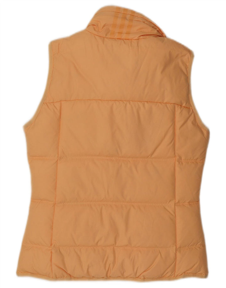 ADIDAS Womens Padded Gilet UK 10 Pequeno Laranja Poliéster