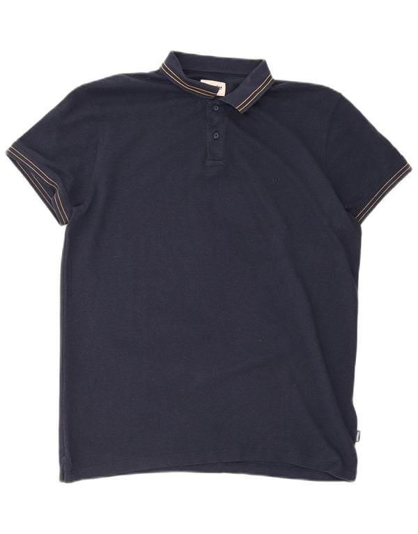 Camisa polo masculina Wrangler grande algodão azul marinho