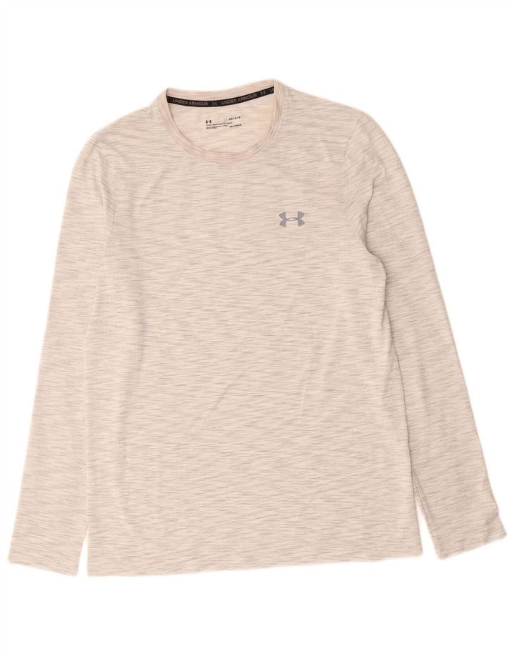Under Armour Masculino Heat Gear Top manga comprida grande cinza manchado