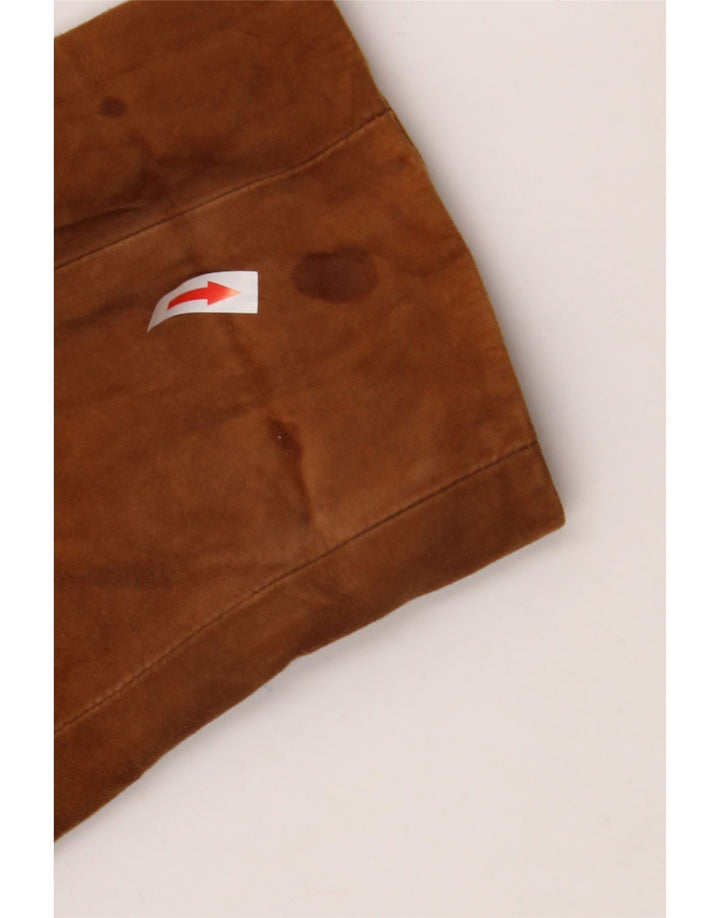 Sobretudo feminino de camurça VINTAGE UK 20 2XL couro bege