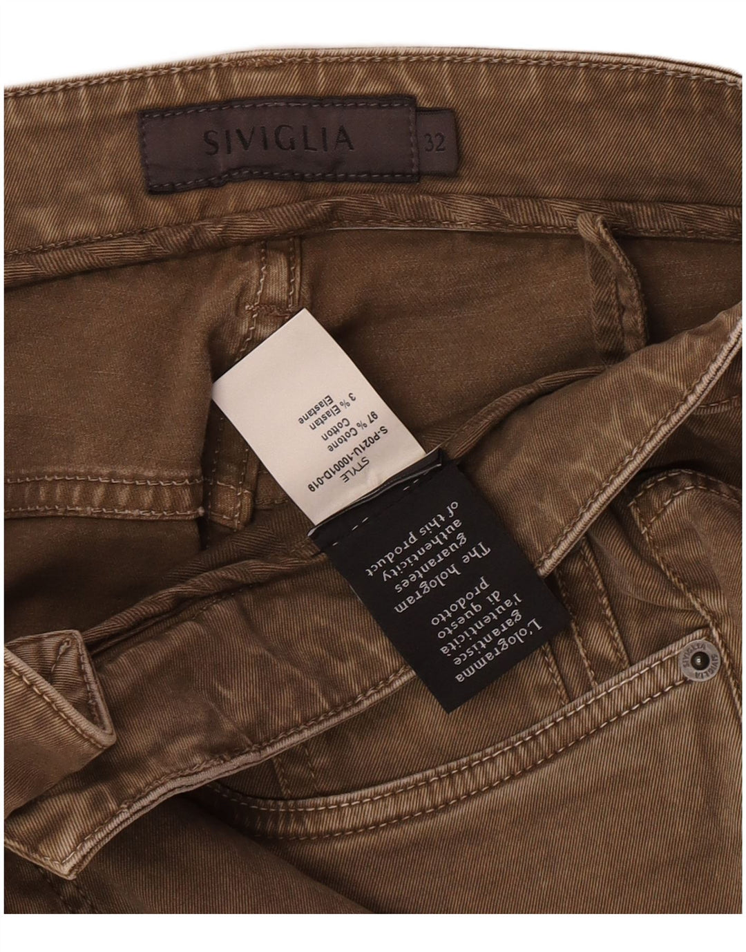 SIVIGLIA Jeans Slim Feminino W32 L33 Algodão Bege