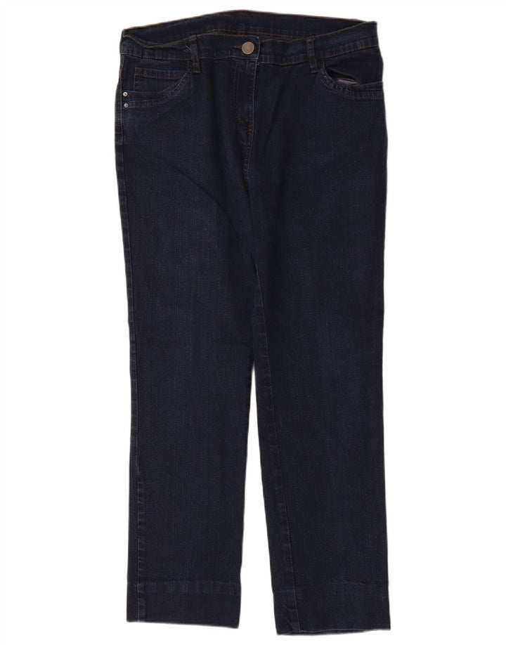 Jeans retos femininos Marks & Spencer Reino Unido 14 grande W32 L27 azul marinho