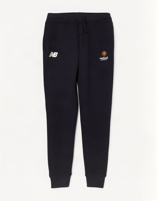 New Balance Mens Graphic Tracksuit Trousers Joggers Large Navy Blue Cotton