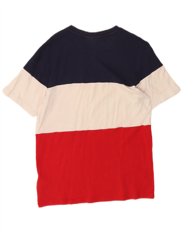 Fila Mens Graphic T-Shirt Top Pequeno Multicolorido Colorblock Algodão