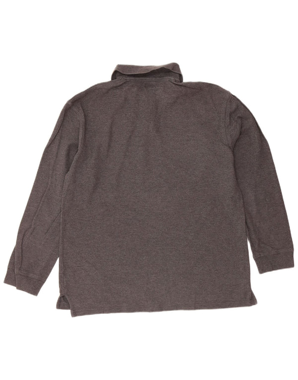 CALVIN KLEIN JEANS Camisa polo masculina de manga comprida 15-16 anos cinza