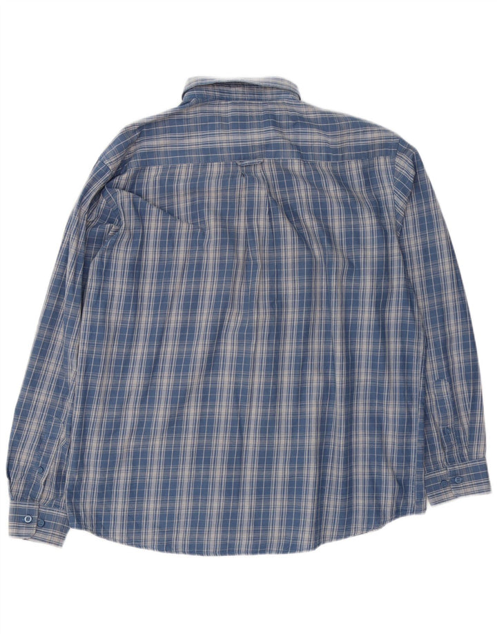 Camisa masculina de flanela James Pringle XL azul xadrez algodão