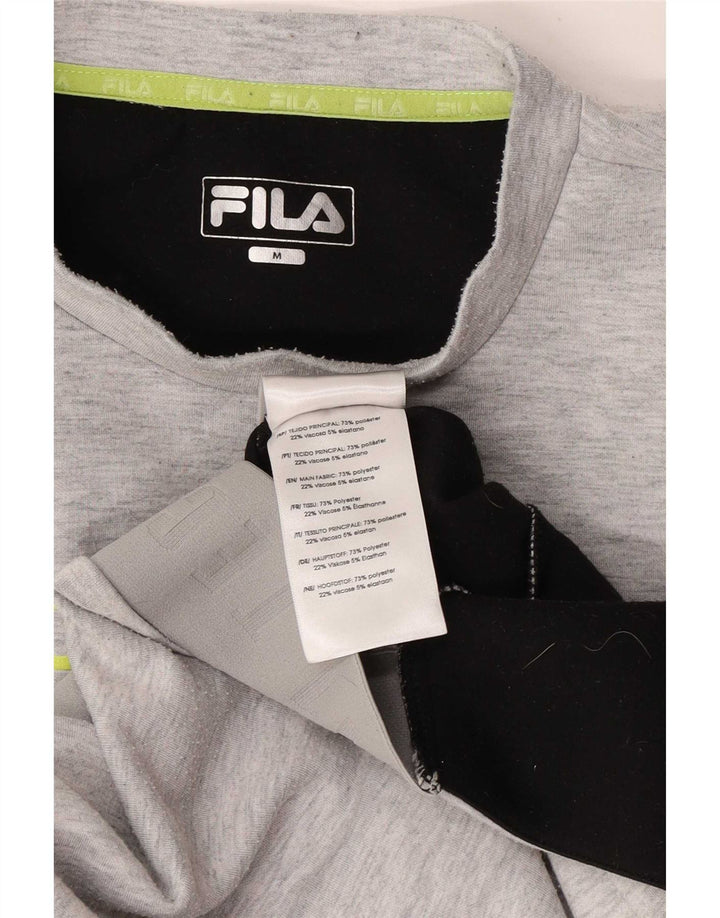 Fila moletom gráfico masculino jumper cinza médio colorblock poliéster