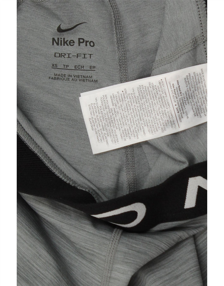 Leggings femininas Nike Dri Fit Graphic UK 4 XS cinza manchado de poliéster