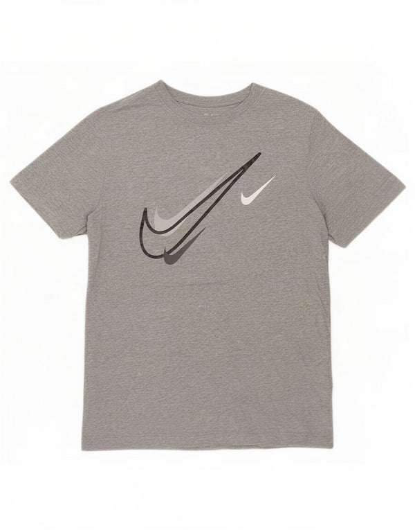 Camiseta Nike masculina gráfica Top pequeno algodão cinza