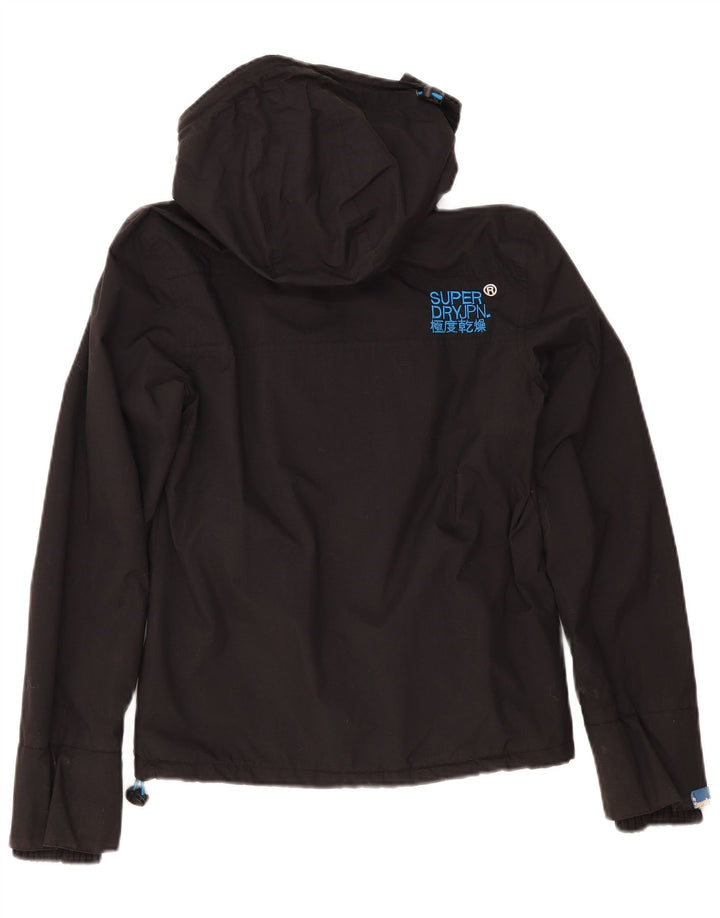 Jaqueta corta-vento feminina Superdry com capuz e capuz UK 10 pequena preta