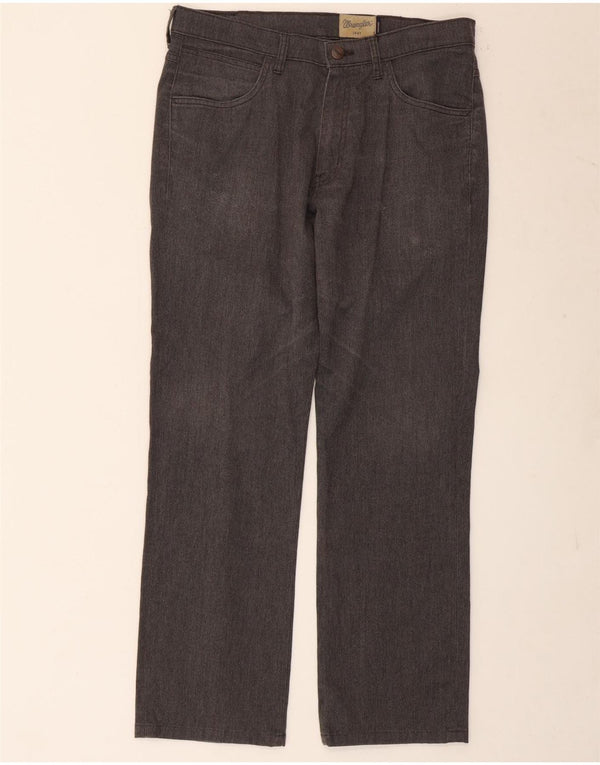 Wrangler Mens Arizona Stretch Calça Casual Reta W34 L30 Algodão Cinza