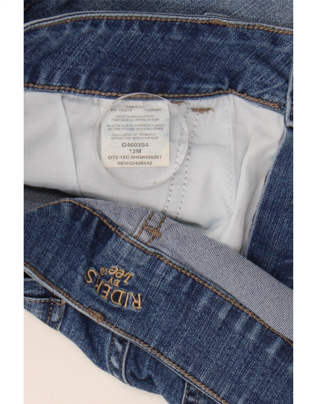 LEE Shorts jeans feminino Riders EUA 12 grande W32 algodão azul